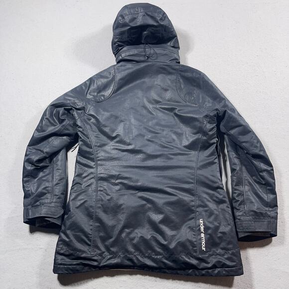 Under‎ Armour ColdGear Infrared Women's Jacket Black Medium Hooded Snow Coat - Picture 10 of 10